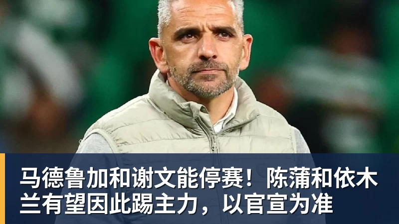 马德鲁加和谢文能停赛！陈蒲和依木兰有望因此踢主力，以官宣为准